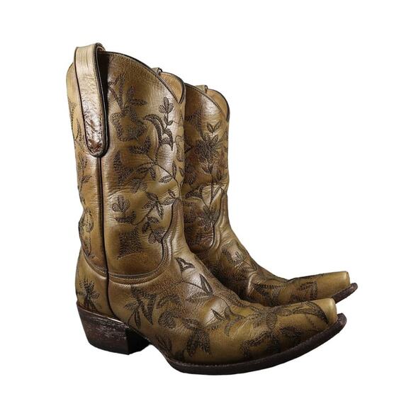 Old Gringo Boots Women 7 Western Floral Embroidered Yippee KiYay Leather Cowgirl - Picture 2 of 16